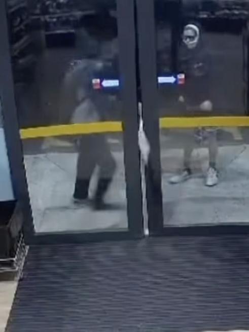 Footage shows the youths climb through the smashed window. Picture: 7 NEWS