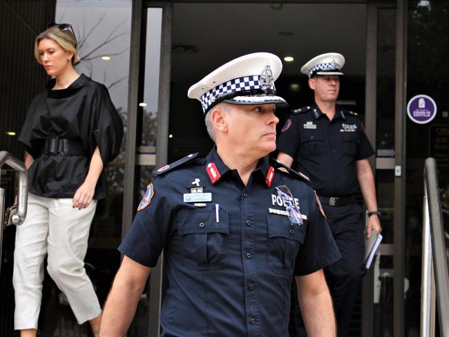 NT Police Assistant Commissioner Travis Wurst outside court. Picture: Jason Walls