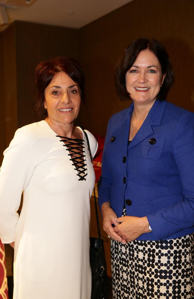 Sacred Heart College Geelong principal Anna Negro and Sarah Henderson. Picture: Peter Ristevski