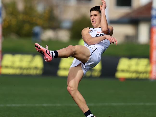 Josh Lindsay gets a kick away for the Falcons last year. Picture: Scott Sidley/AFL Photos