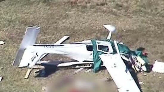 One of the planes that was involved in a mid-air collision over Caboolture aircraft. Picture: 9 News