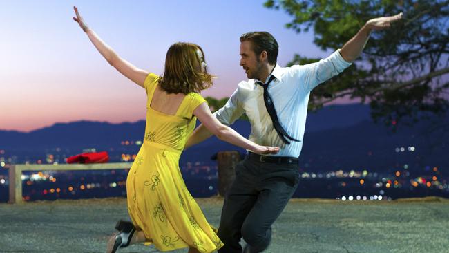 Dazzling ... Emma Stone and Ryan Gosling were both fabulous in La La Land. Picture: Dale Robinette/AP