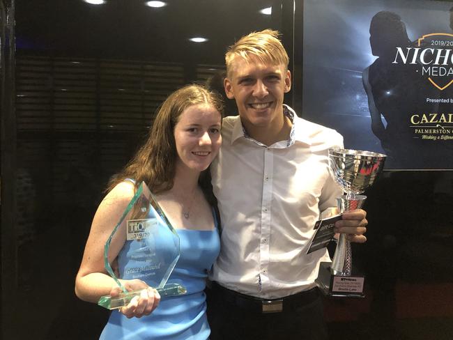 NT News NTFL 2019/2020 Rising Stars Grace Mulvahil and Brodie Lake. Picture: Will Zwar