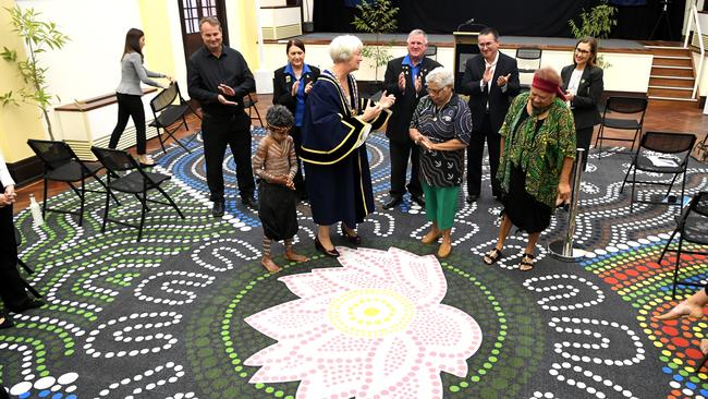 The Nullu Muringa carpet is unveiled at City Hall