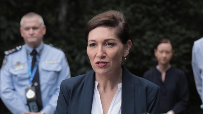 Press conference at John Oxley Reserve Murumba Downs. Minister for Environment Leeanne Enoch making an announcement about koala protections in South-East Queensland. Pic Mark Cranitch.