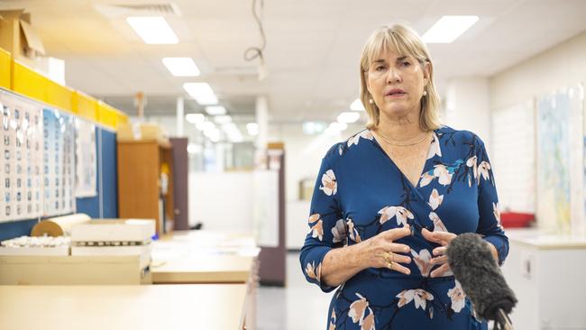 Environment minister Eva Lawler speaking at the Palmerston Herbarium. Picture: Floss Adams