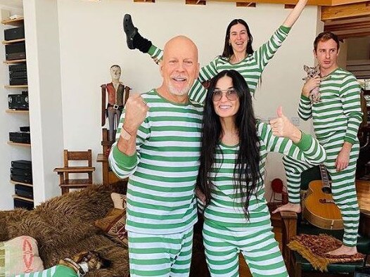 Bruce Willis and Demi Moore spent coronavirus lockdown together with their extended families. Picture: Instagram