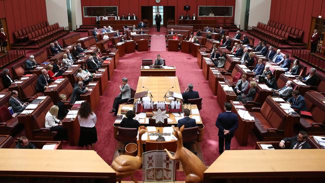 Voting begins in the Senate. Picture: Kym Smith