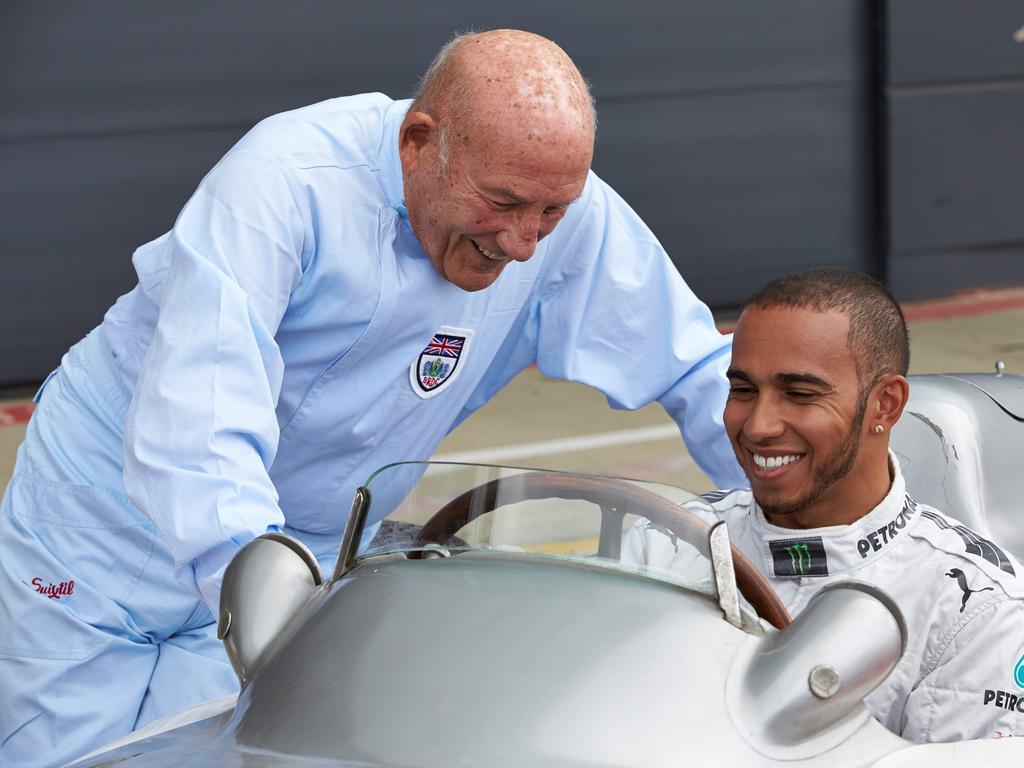 Sir Stirling Moss and Lewis Hamilton.