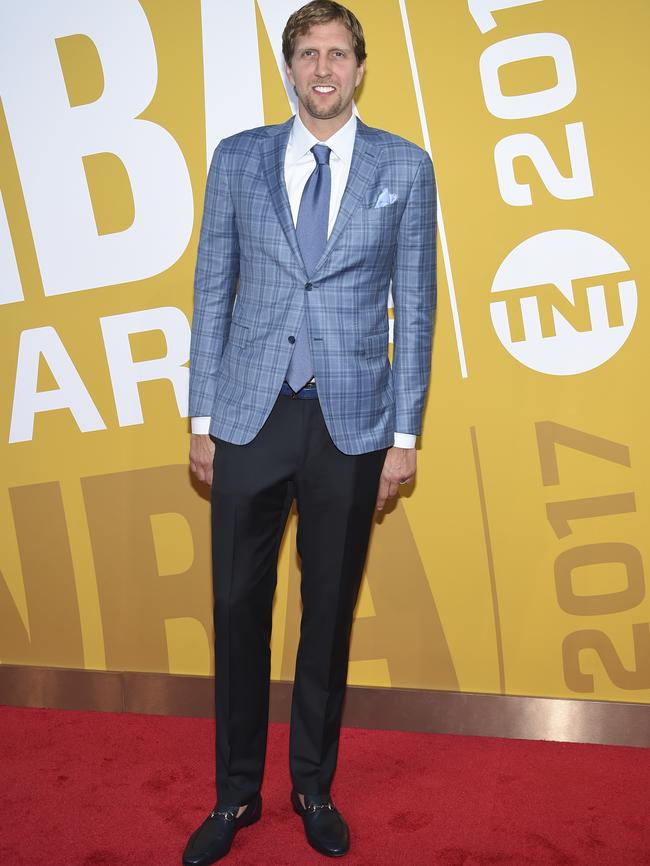 Dirk went blue, presumably as an homage to the Dallas Mavericks colours. Picture: AP