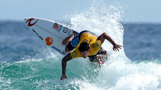 World champ Gabriel Medina was knocked out by Irish surfer Glenn Hall. Picture: Tim Marsden