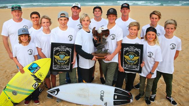 Max McGuigan was part of Maroubra's junior surf squad of 12 kids who attained the number one ranking in Australia after winning the Kirra Junior Teams Challenge in QLD in September 2016. Picture: supplied.