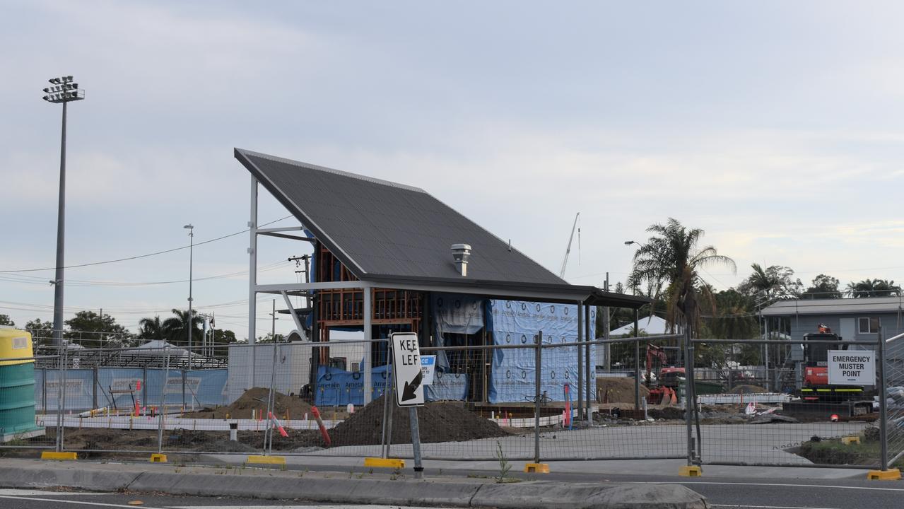 The new $1.35 million Cocobrew Express drive-through under construction.