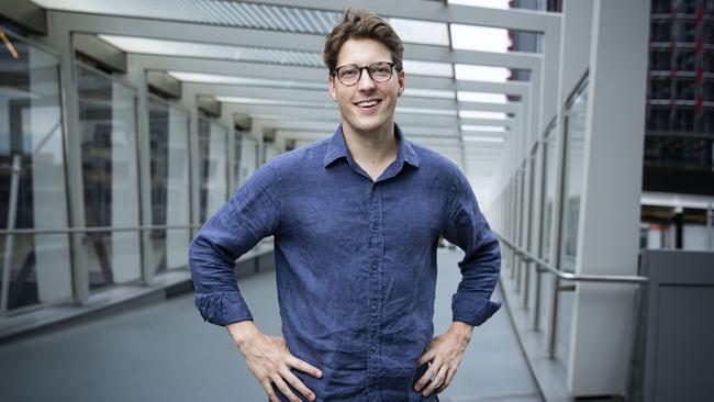 Young Liberal, Alex Dore at Barangaroo in Sydney. John Feder/The Australian.