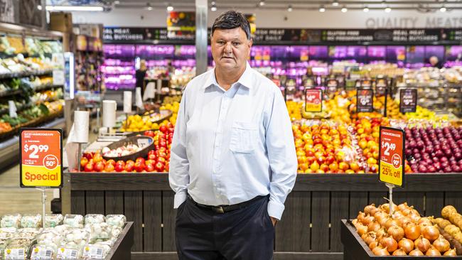 CEO of Ritchies supermarkets, Fred Harrison, sees consumers keeping to budgets and putting less in their baskets as cost of living pressures bite. Aaron Francis / The Australian