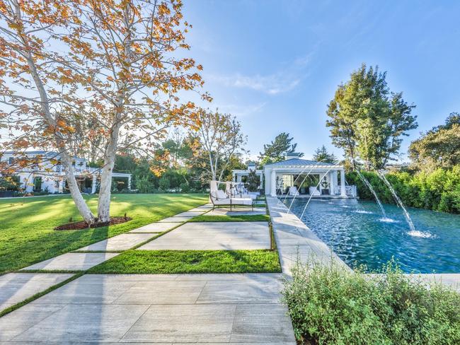 The courtyard (left) and water feature. Photo: Joe Bryant