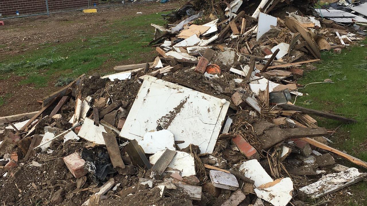 A family trying to build their dream home with Metricon has claimed there were extensive delays and rubbish was illegally dumped on their land. Picture: Supplied