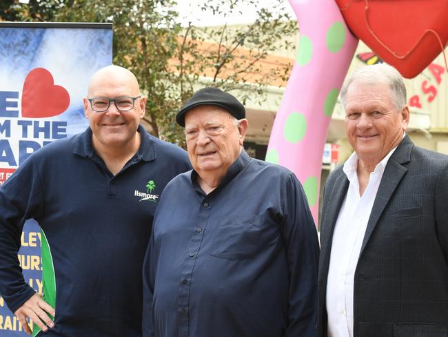 "One from the Heart" community music event announcement, Lismore Mayor Steve Krieg, Michael Chugg, Mark Pope. Picture Cath Piltz