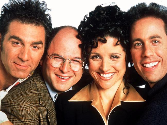 Actors Michael Richards, Jason Alexander, Julia Louis-Dreyfus & Jerry Seinfeld, cast of TV show