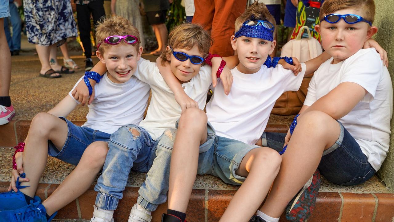 <p>Fitzgerald State School Year 3 students (from left) Matty Best, Ari Harris, Jesse Austin and Jack Harriott at the 2022 Fitzgerald Spectacular Concert held at the Mackay Entertainment and Convention Centre. Picture: Heidi Petith</p>