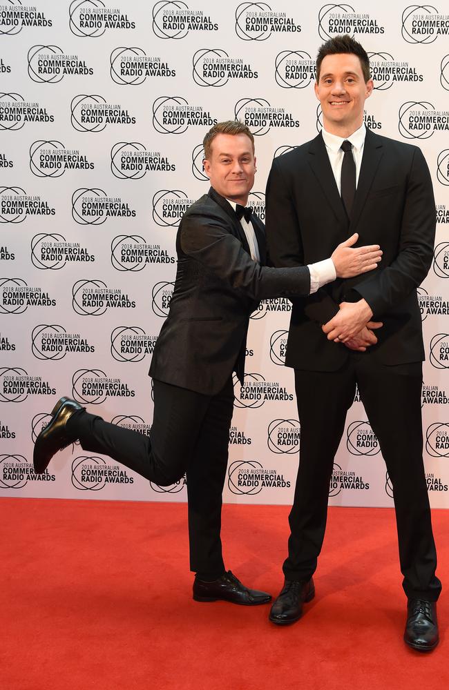 Grant Denyer and Ed Kavalee and the Commercial Radio Awards. Picture: Lawrence Pinder