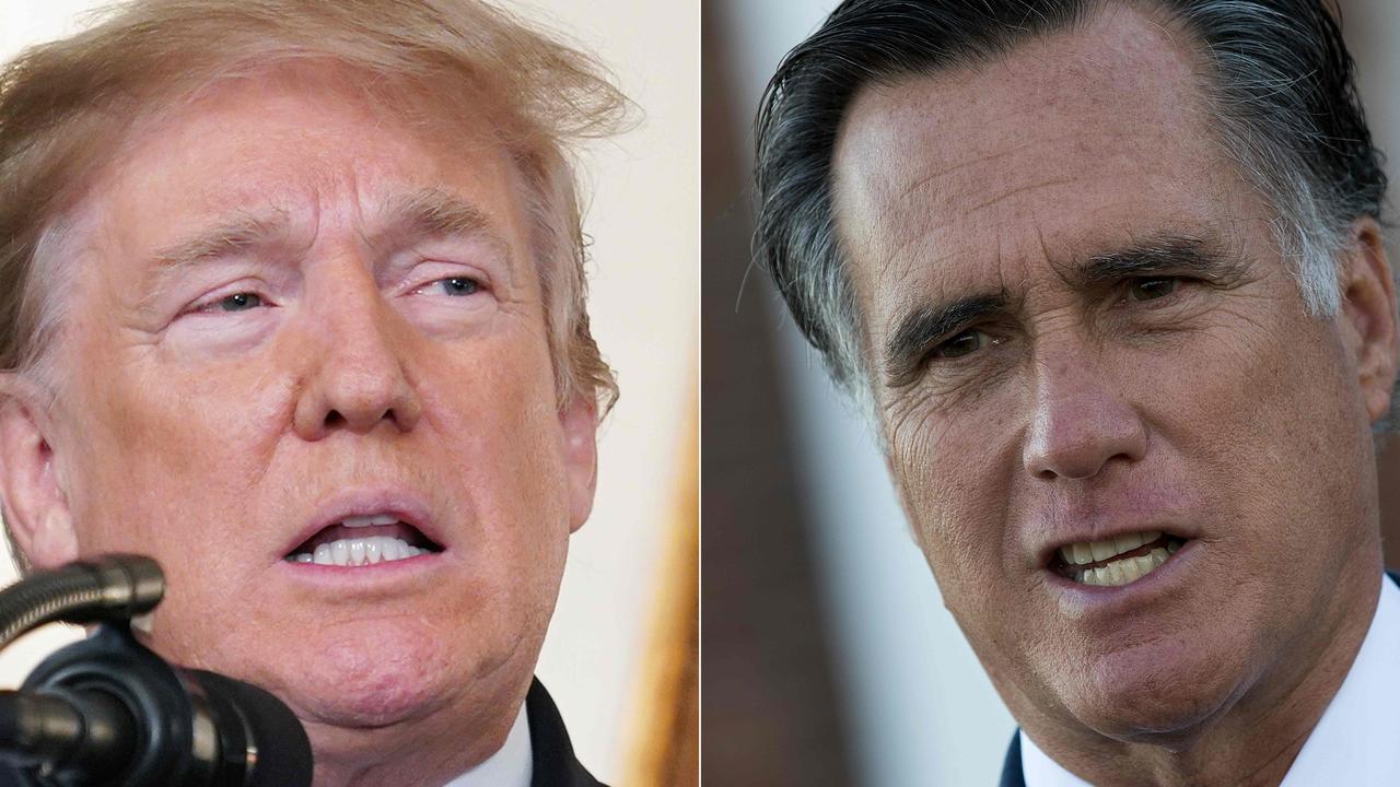 US President Donald Trump (L) and Mitt Romney are not close. Picture: AFP