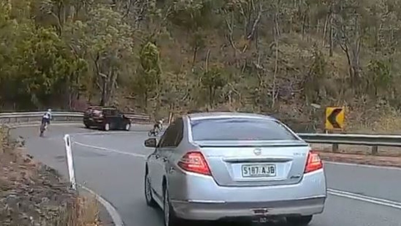 The cyclists overtook cars at high speeds on a blind corner more than once.