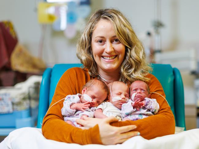 WEEKEND TELEGRAPHS SPECIAL. , PLEASE CONTACT WEEKEND PIC EDITOR JEFF DARMANIN BEFORE PUBLISHING.     ,  Little Lilliana, Robert and Primrose Holcroft were a ‘sweet surprise’ for mum Brooke Holcroft.   Picture Josh Woning.