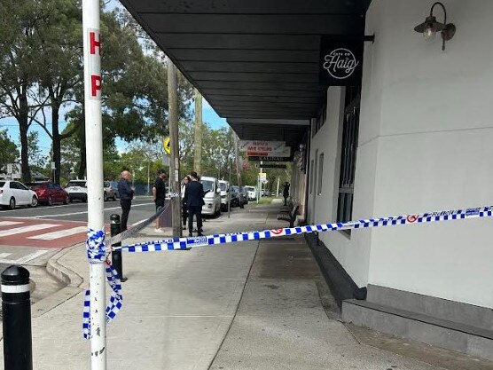 Police established a crime scene on Haig Ave in Georges Hall. Picture: Elliott Stewart