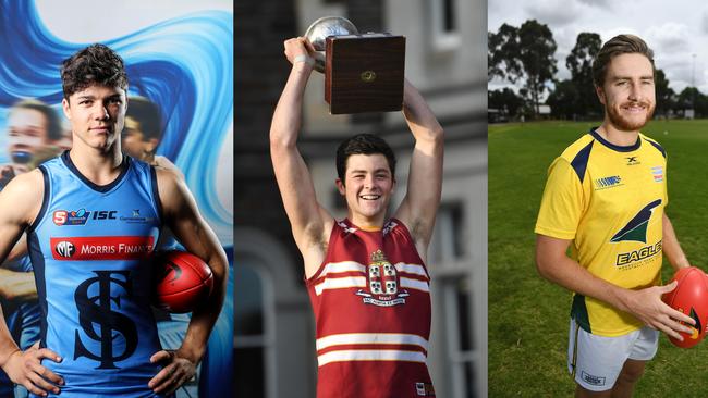 Tom Lewis (Sturt), Karl Finlay (North Adelaide) and Pierce Seymour (Eagles).