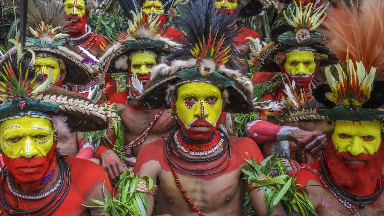 A Huli tribe that lives in the forests of Papua New Guinea.