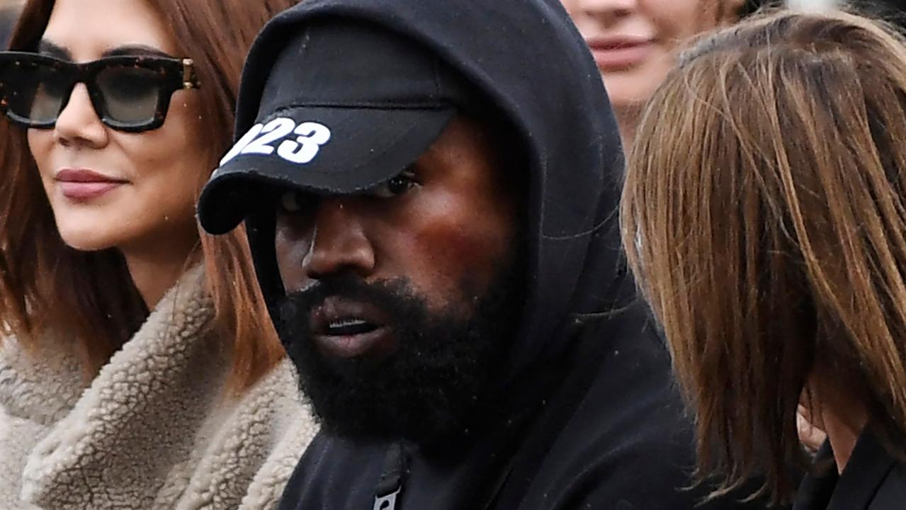 West at the Givenchy Spring-Summer 2023 fashion show during the Paris Womenswear Fashion Week, in Paris, earlier this week. Picture: Julien de Rosa/AFP