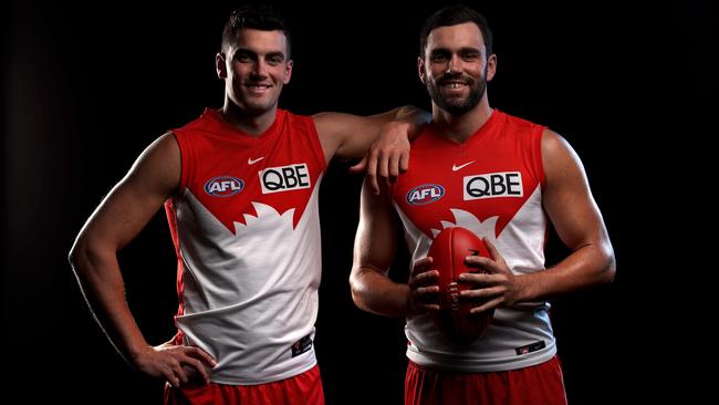 The McCartin brothers, Tom and Paddy, will feature in the same Sydney backline against the Giants on Saturday. Picture: Phil Hillyard