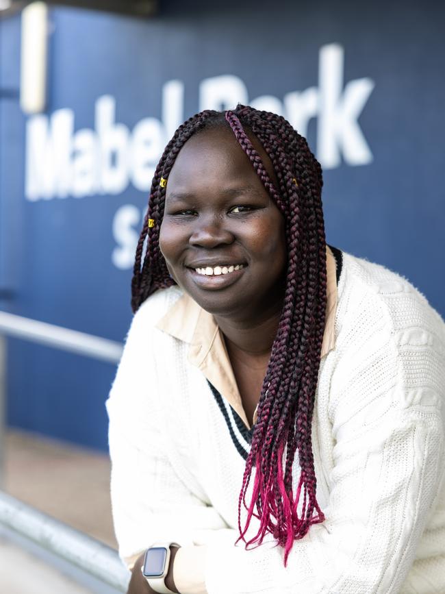 Nyanyiik (Angelina Chol) believes a program like the one she runs now could have helped make school easier for her. Picture: David Kelly