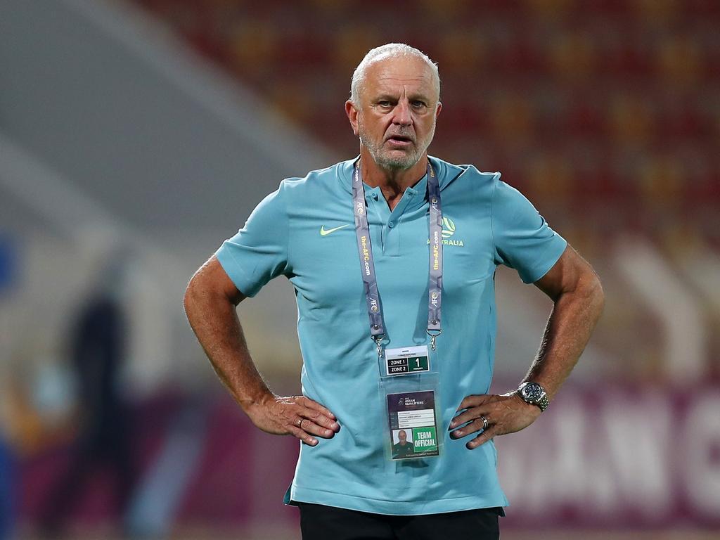 Socceroos coach Graham Arnold has broken isolation rules. Picture: Adil Al Naimi/Getty Images