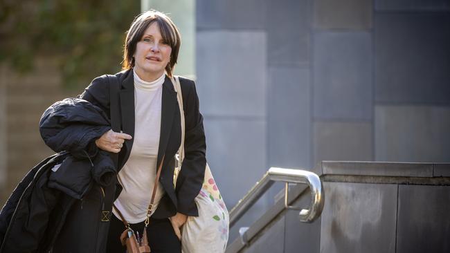 Natasha Lakaev arrives at the Supreme Court of Tasmania, Hobart.