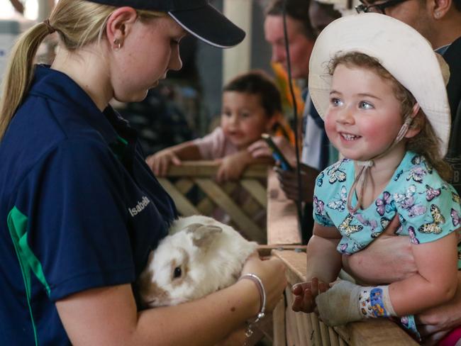 Niah Hillman, 2, enjoying day two of the Royal Darwin Show. Picture: Glenn Campbell