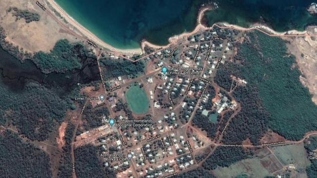 A map of the remote Territory town of Yirrkala. Picture: Google