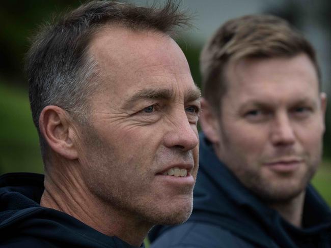 Alastair Clarkson and Sam Mitchell are both chasing their first wins of 2024. Picture: Tony Gough