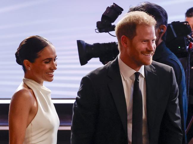 Meghan, Duchess of Sussex and Prince Harry, Duke of Sussex are seen during the 2024 ESPY Awards at Dolby Theatre. Picture: Getty Images