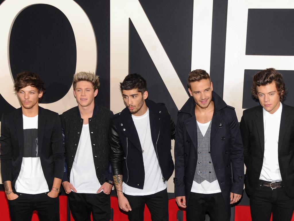 British boy band One Direction, from left, Louis Tomlinson, Niall Horan, Zayn Malik, Liam Payne and Harry Styles attend the premiere of "One Direction: This Is Us" at the Ziegfeld Theatre on Monday, Aug. 26, 2013 in New York. (Photo by Evan Agostini/Invision/AP) Picture: Ap