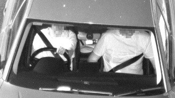 A passenger captured by new seatbelt cameras.