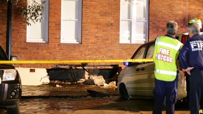 Bricks were displaced by the power of the water. Picture: Bill Hearne