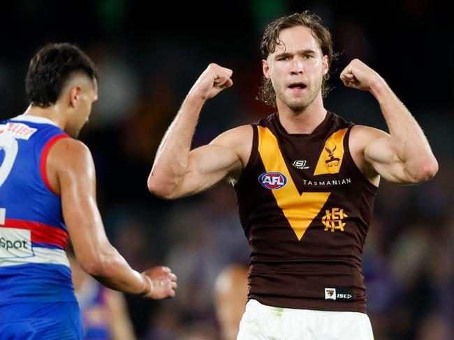 The Hawks are surging in season 2024, with Jack Scrimshaw playing great footy. Picture: Getty Images