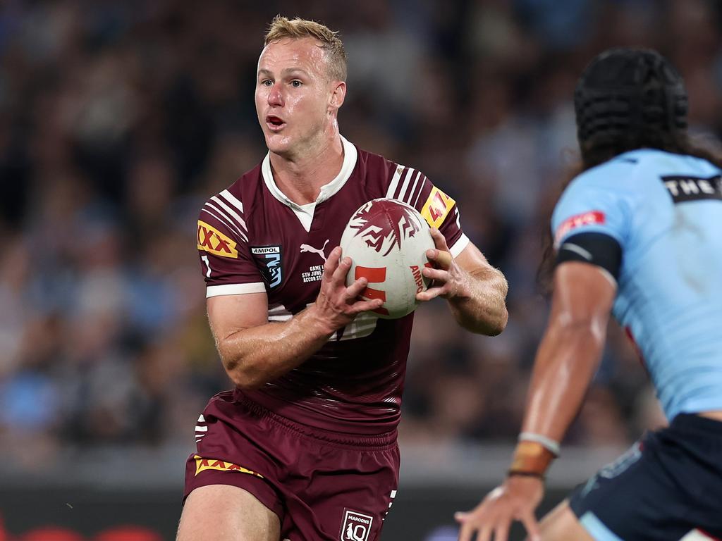 SYDNEY, AUSTRALIA - JUNE 05: Daly Cherry-Evans of the Maroons runs the ball during game one of the 2024 Men's State of Origin Series between New South Wales Blues and Queensland Maroons at Accor Stadium on June 05, 2024 in Sydney, Australia. (Photo by Cameron Spencer/Getty Images)