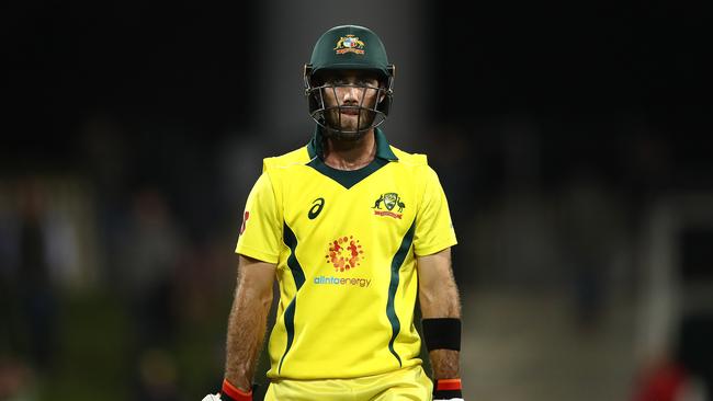 Glenn Maxwell looks dejected after being dismissed by Dale Steyn in the recent ODI series against South Africa. Picture: Getty