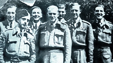 John Tree, centre, with his fellow airmen.