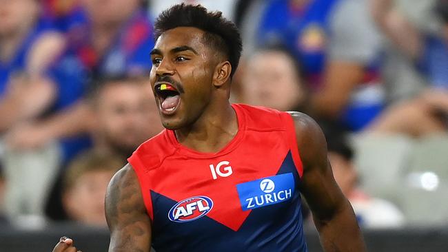 Melbourne coach Simon Goodwin hopes dynamic youngster Kysaiah Pickett is nearing a new contract with the Demons. Picture: Quinn Rooney / Getty Images