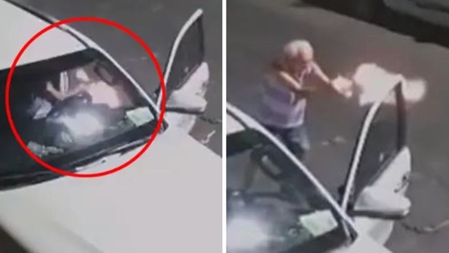 Shock moment 78yo shoots teen. Picture: X