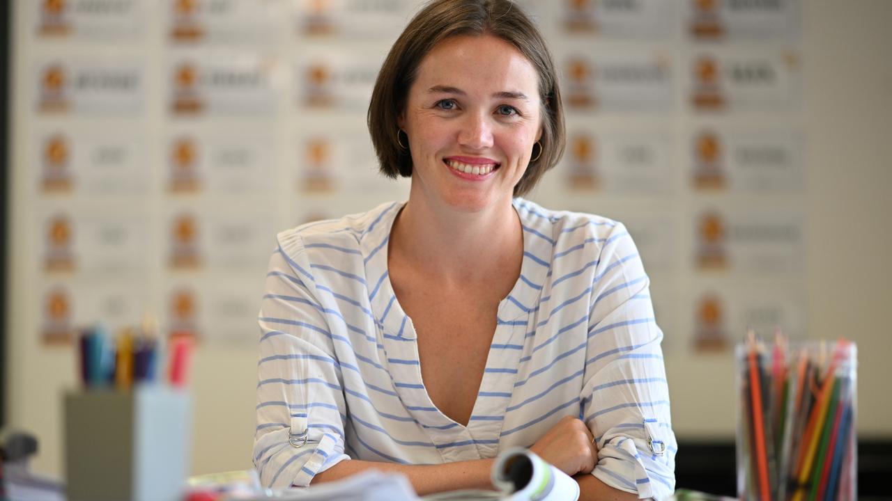 Natalie Rayner in the classroom at the Queensland Pathways State College in Mt Gravatt, Brisbane. Picture: Lyndon Mechielsen